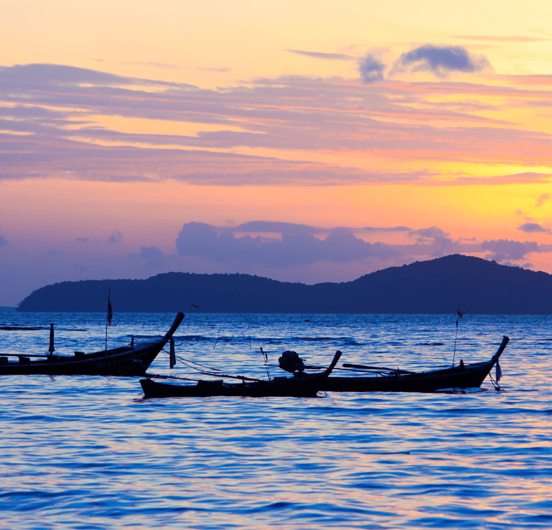 Witness the sun setting across the andaman sea with coral seekers private charters
