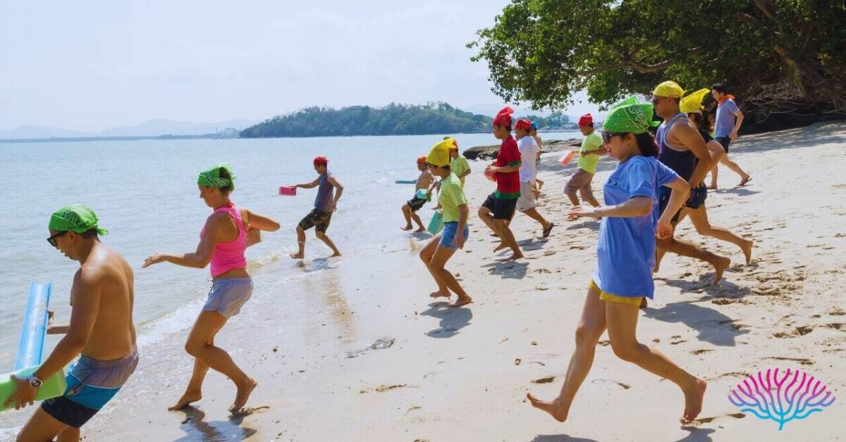Beach games onsite or on a nearby island, andaman sea