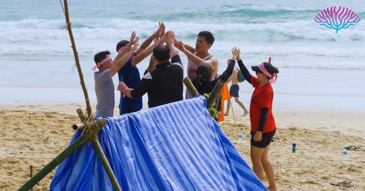 Fun activities with purpose like beach olympics 'survivor' style