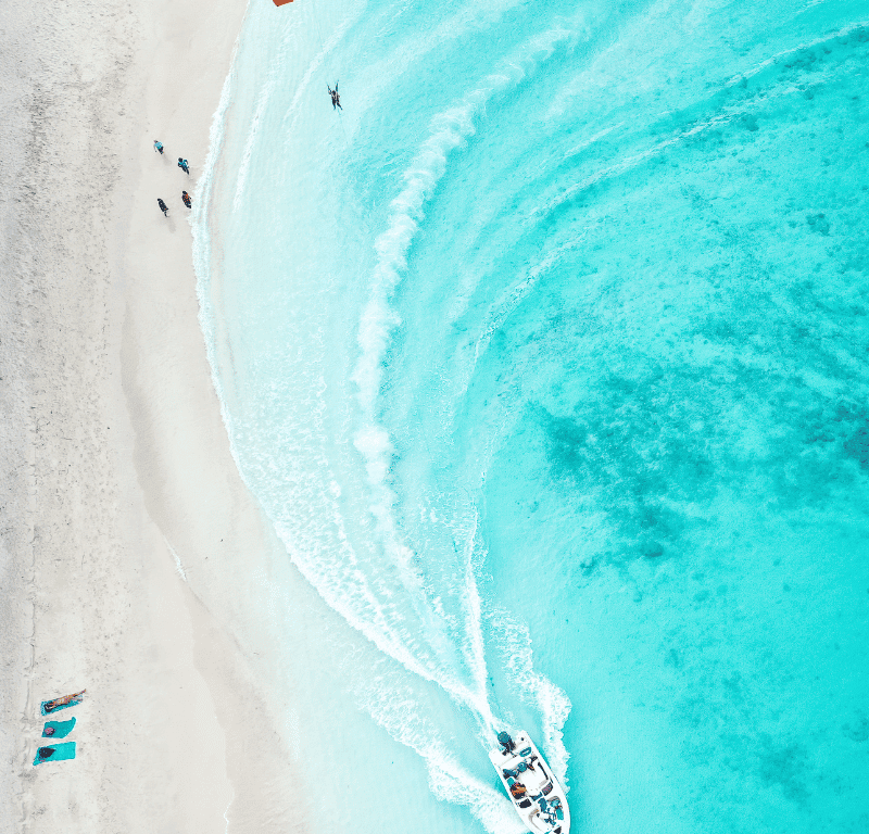 Parasailing on coral island