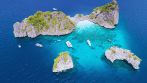 Koh haa lagoon and the six islands are a protected area