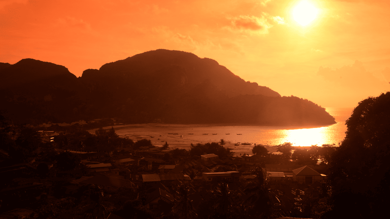Sun setting on phi phi islands